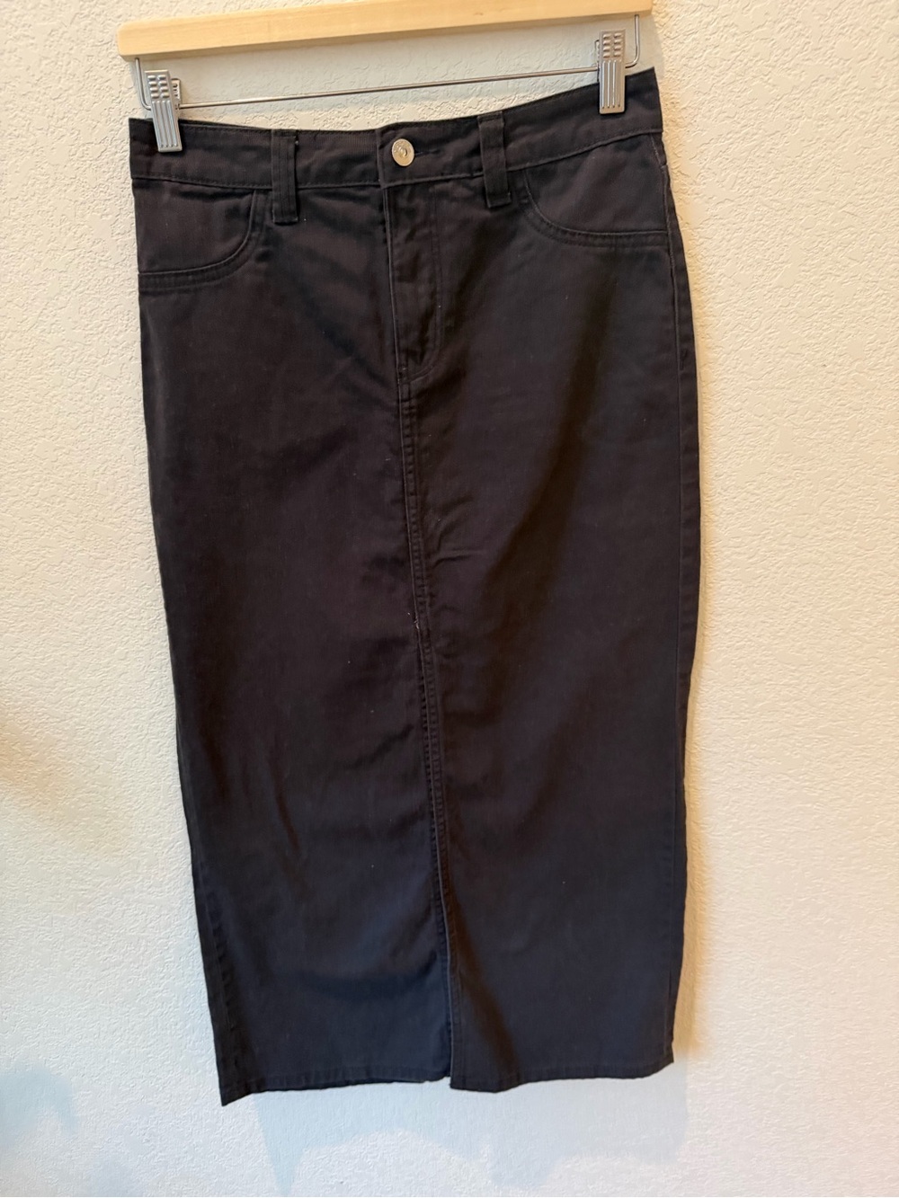 H&M Black Pencil Denim Skirt